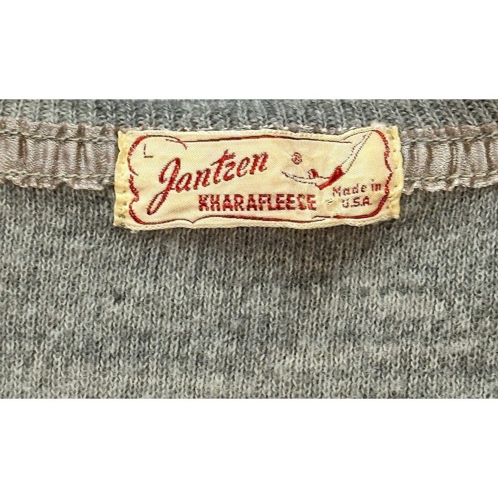 Vintage 50s 60s Jantzen Kharafleece Gray V-Neck Sleeveless Sweater USA Men's - Picture 4 of 4